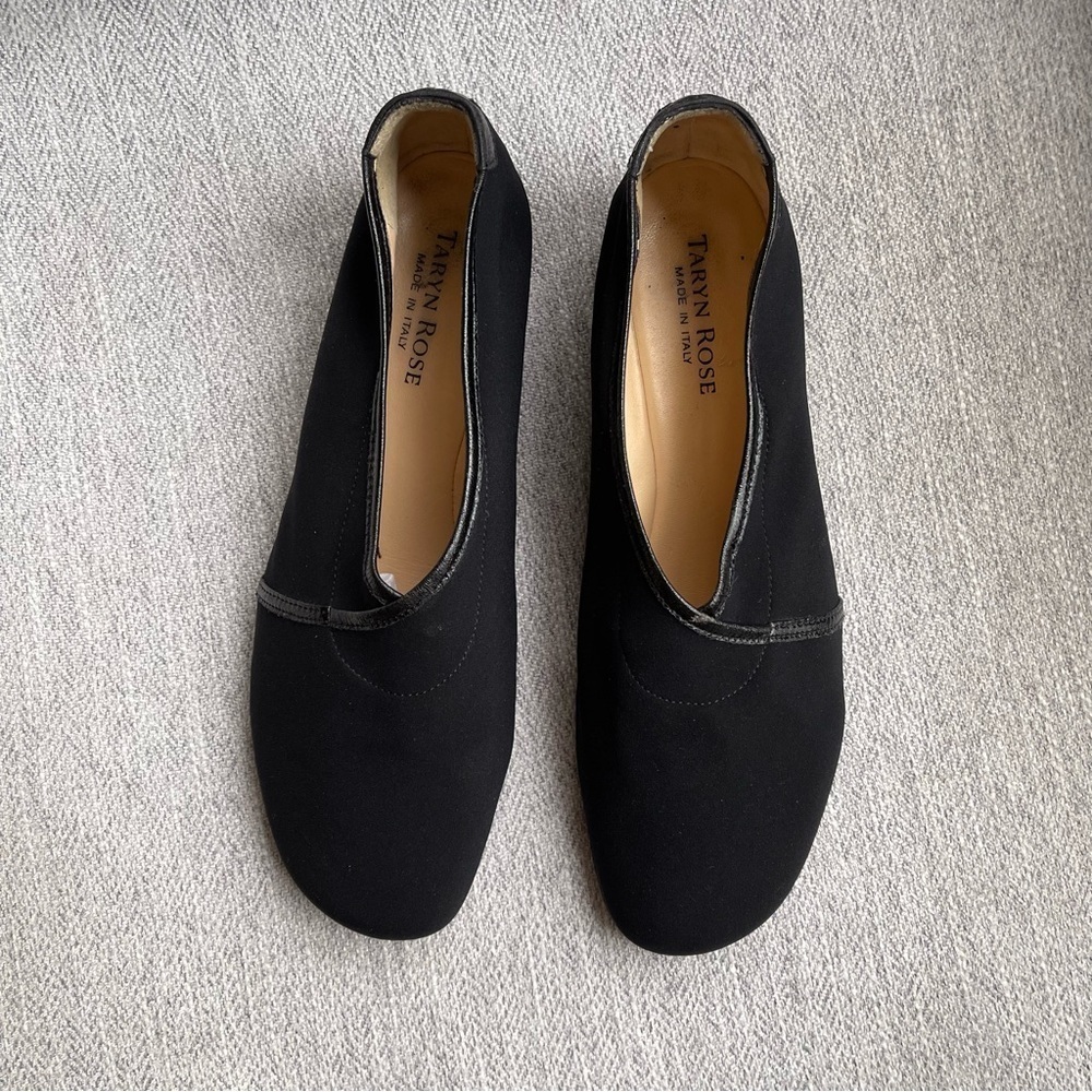 Taryn Rose Kelsey Demi Wedge Fabric & Leather Ballet Loafer Moccasin Flats 8.5M - Picture 3 of 14